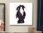 Cute Horse Stretched Canvas Print Framed Wall Art Kids Nursery Decor Painting