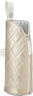 Save Industries Save Heat Resistant Curling Iron Storage Case, Quilted Gold, Approx. Width 3.1 x Depth 3.1 x Height 10.2 inches (8 x 8 x 26 cm)
