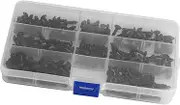 200Pcs Carbon Steel Round Self Tapping Screw Tools Accessories Set Screws Kit, Convenient to Use, Steady and Beautify The Equipment, with 200 Pieces Assortment and Black Cover