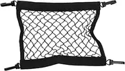 INFINAUTO Seat Net 11.81"x11.81" Car Car Storage Mesh Bag Backseat Dog Barrier Nylon Black 1 Pc