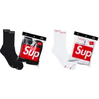 在飛比找蝦皮購物優惠-Supreme X Hanes Crew Socks Log