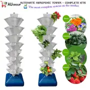 Solar Powered Hydroponic Garden Tower Vertical Garden Kit Indoor Outdoor Gardeni