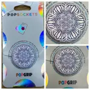 PopSockets PopGrip Swappable Phone Grip & Stand - Purple & White Mandala Design