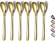 Gold Demitasse Espresso Spoons, 5.5'' Mini Coffee Spoons, Set of 6, Stainless Steel, Dishwasher Safe