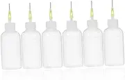 Diy Precision Tip Applicator Bottles 6 Pack 50ml Plastic Glue Squeeze Bottles for Glue Application Paint Ink Accurate Design