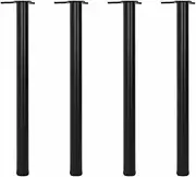 vidaXL Adjustable Table Legs (4-Piece Set) – Black Iron with Zinc Mounting Plate (870mm-880mm) – Ideal for Tables, Desks, Worktops