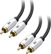 Cable Matters Braided 2-Pack Shielded Subwoofer Cable - 10ft / 3m, RCA Cord, Digital Coaxial Audio Cable for LFE Subwoofer, Home Theater Systems, and More