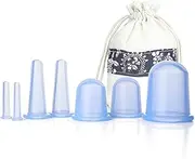 Facial Cupping Set Silicone Cupping Therapy Sets 7Pcs Anti-Cellulite Cup Vacuum Suction Massage Cups with Velvet Pouch for Muscle,Nerve,Joint Pain Relief and Cellulite Blaster Massage