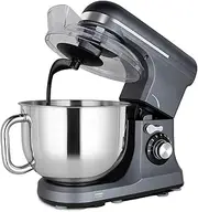 Dough Mixer,600w Dc Motor Desk Mixer, with Three Mixing Heads for Different Functions, Ncluding Dough Hook, Mixing Stick and Egg Whisk, 7l Stainless Steel Bowl Comes with A Splash Guard.