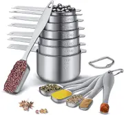 Kitchen Cooking Stainless Steel Measuring Spoons And Measuring Cups (13 Piece Set)