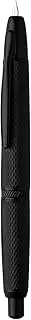 Majohn A1 Retractable Fountain Pen Extra Fine Nib with Box, Black Grid Press Pen with Converter for Writing (With Clip Version)