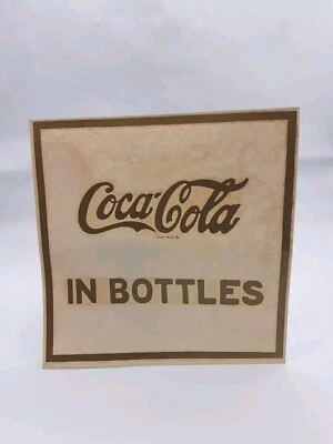 Vintage 1968 Coca Cola In Bottles Gold Window Sign By TEC Specialties 9½" X 9½"