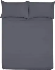 Microfiber RV Sheet Sets, 48X75 3/4 Full Bunk, Dark Grey Solid, RV Bed Sheets fo