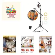 Selfie Ring Light with Stand and Phone Holder with Tripod Stand & Cell Phone ...