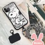 【布面連接片+圓扣環+史努比手機殼】不含掛繩！IPHONE 12系列 SNOOPY 保護殼 夾片 露營 登山 旅行 出國