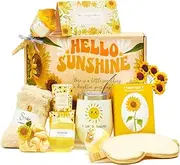 Sunflower Gifts Sending Sunshine, Get Well Soon Gifts Basket Care Package Birthday Gifts for Women, Unique Relaxation Gifts Box for Thinking of You Her Sister Best Friend