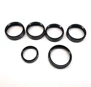 JIUYIN Knob Ring Cover,Fit For Ford, F150 XLT 2016-2019 Aluminum Alloy Car Air Conditioner Audio Volume Switch Trim Dashboard Knob Ring(Black)