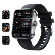 Bluetooth Sport Fashion Smartwatch with Non-invasive Glucose Monitoring - Sugar Testing, Matte Black