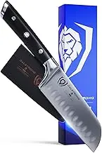 DALSTRONG Mini Santoku Knife - 5 inch - Gladiator Series Elite - Forged German High Carbon Steel - Black G10 Handle Kitchen Knife - Asian Vegetable Knife - Sheath Included - NSF Certified