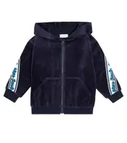 [Marc Jacobs Kids] Marc Jacobs Kids Logo velvet hoodie Y 12 blue