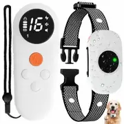Dog Shock Collar, Vibration Training Collar with Remote Rechargeable RC E-Collar Waterproof with 3 Training Modes Locked,White