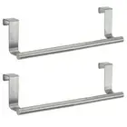 2x Cupboard Over Door Tea Towel Holder Rack Kitchen Bathroom Rail Cloth Hanger