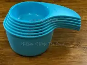 Tupperware Measuring Cups Set of 6 Nesting Scoops BLUE Baking Kitchen Tools