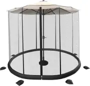 Patio Umbrella Mosquito Net-Bug Screen for 10-11' Patio Table Umbrellas & Furnit