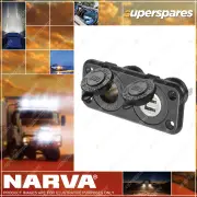 Narva Heavy Duty Accessory Dual Twin Usb Socket Cigarette Plug 12V 81144Bl