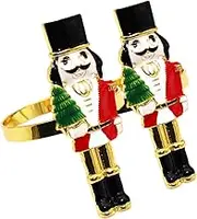 ORFOFE 2pcs Christmas Nutcracker Napkin Holders Festive Table Decor for Holiday Gatherings Material Elegant Napkin Design