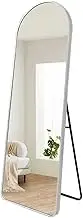 Full Length Mirror40x140cm,Aluminum Alloy Frame with Stand Leaning Or Wall Mounted,Arch Shaped Floor Mirror,for Living Room Bedroom Hallway(White,40x140cm)