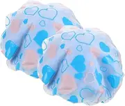 Gogogmee Chic Heart-printed Hair Cap Women's Dry Cap Double-layer Fabric for Post-shower