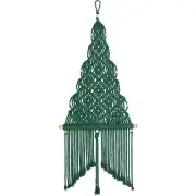 Solid Oak Forest Green Christmas Tree Macrame