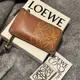 [二手] LOEWE 經典焦糖色 鑰匙零錢包卡夾 卡包 真皮logo