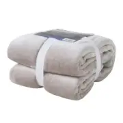 Onkaparinga QUEEN Bed Faux Mink Blanket Charcoal. 500GSM weight. Size 210x220cm
