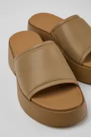 Tasha Brown Leather Slide for Women