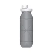 Grey Portable Silicone Collapsible Water Bottle - Foldable Sports Cup for Cyclin