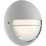 Access Lighting Clifton Round Outdoor Bulkhead, Satin/Opal - 20260LEDDMG-SAT-OPL