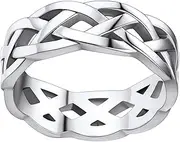 [FaithHeart] Rotatable Band Rings Stainless Steel Christ Spinner Ring for Men Women Statement Jewelry Can Personalized Engraving