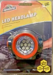LED HeadLamp ArmorAll 17 Articulating Head Light Adjustable Strap Hard Hat Lamp