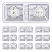 10 Pack RV LED Ceiling Double Dome Light Fixture with ON/OFF Switch Interior