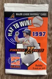 1997 Pinnacle X-press MLB Major League Baseball Cards Unopened Hobby Pack