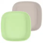 Re-Play Recycled Flat Plate 2pk - Sand & Leaf Green