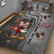Personalized I Love You To The Moon & Back Mickey Minnie 3D Quilt Bedding Set