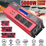 5000W Car Power Inverter DC 12V 24V To AC 110V 4USB Sine Wave Solar Converter
