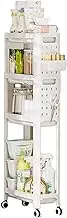Keyubria Small Cart with Wheels,Multi-Tier Seasoning Storage Rack | Movable Kitchen Seasoning Carrier Rolling Organizer Cart for Living Room