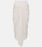 [Alaia] Alaïa Draped asymmetric midi skirt AU 10 white