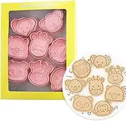 8 Pieces Cute Animals Cookie Cutters Plastic Panda Cookie Stamps Animal Cookie Mould Press Koala Cookie Mould Set Baking Kitchen Tools (Animals B)
