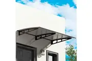 Instahut Window Door Awning Canopy 1mx2m Grey Solid Sheet Metal Frame