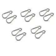 50 Pc 3/8'' Boat Marine SS Spring Snap Hook With Eyelet Carabiner 400 Lb Cap WLL